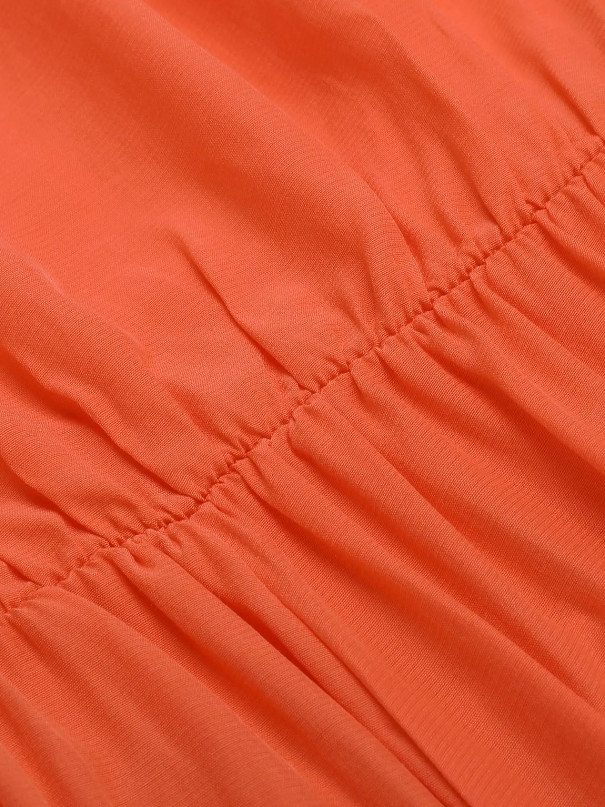 New Retro Stage 1950s Solid Belt Bandeau Romper Orange Red