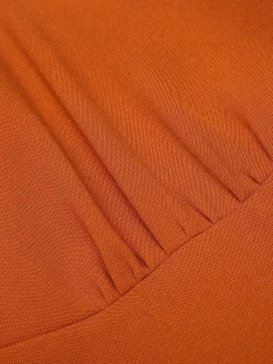 Clearance Retro Stage 1950s Cape Pumpkin Swing Dress Orange