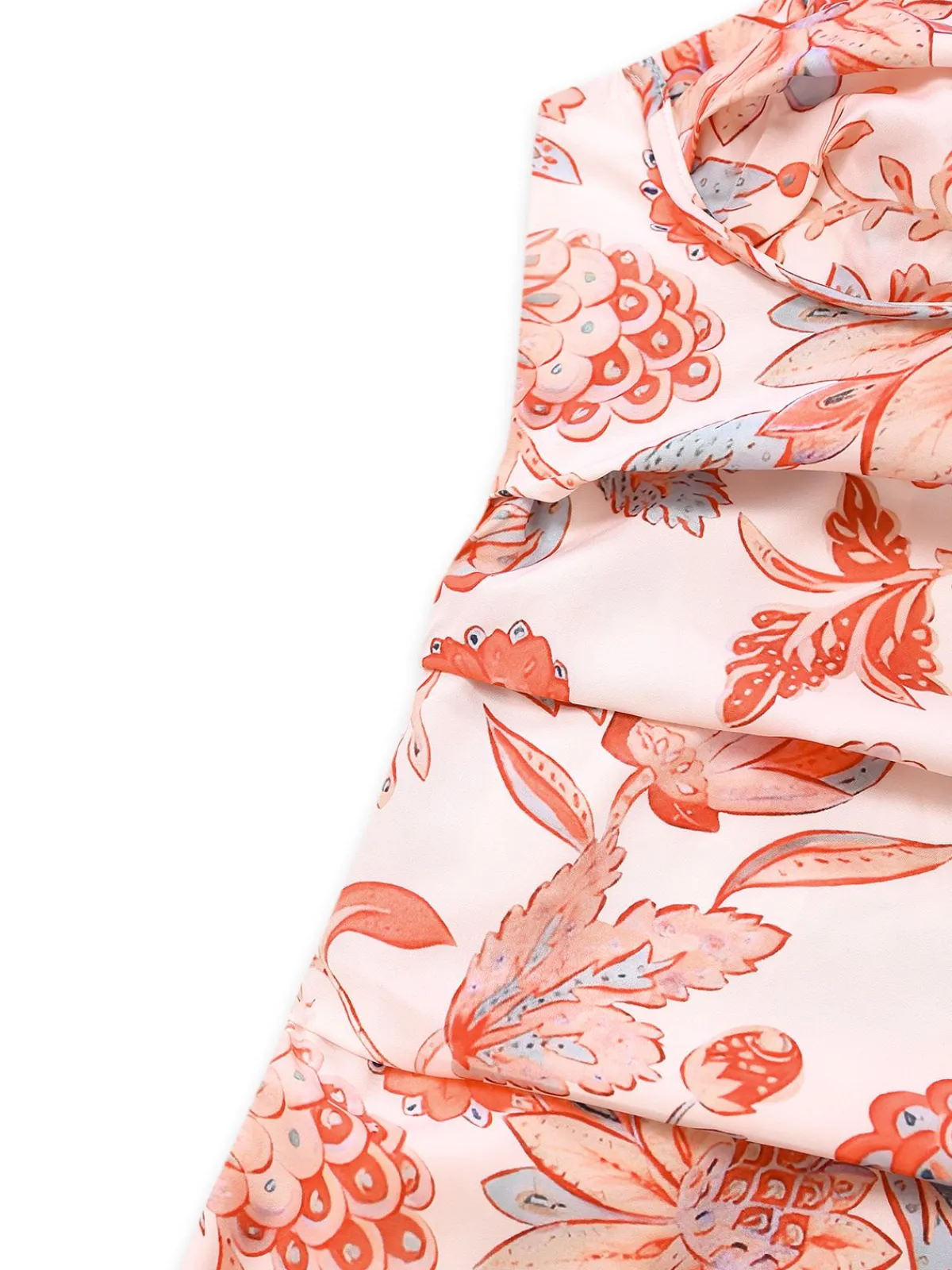 Online Retro Stage 1930s Floral Strappy Maxi Dress Orange