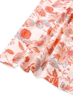 Online Retro Stage 1930s Floral Strappy Maxi Dress Orange