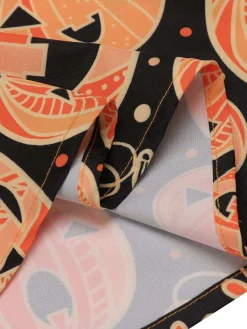 New Retro Stage 1950s Halloween Pumpkin Swing Dress Orange