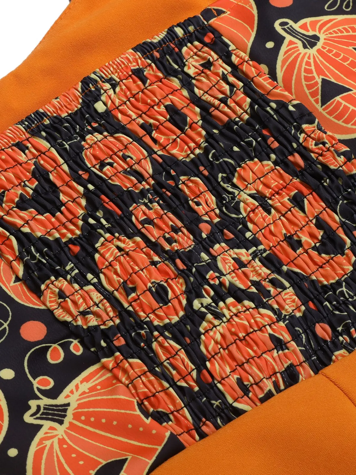 Hot Retro Stage 1950s Halloween Pumpkin Halter Romper Orange