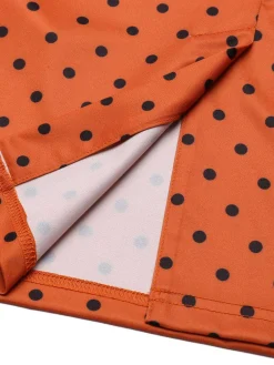 Best Retro Stage 1960s Illusion Bodycon Dress Orange
