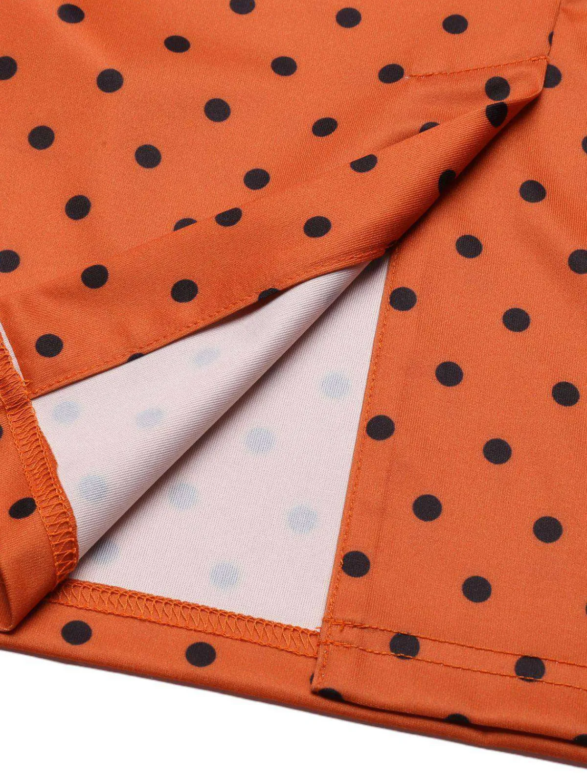 Best Retro Stage 1960s Illusion Bodycon Dress Orange