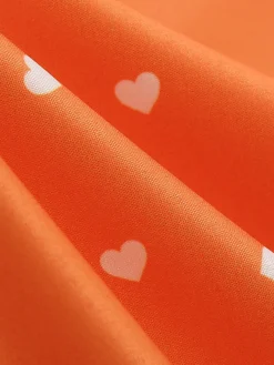 Hot Retro Stage 1950s V-Neck Heart Swing Dress Orange