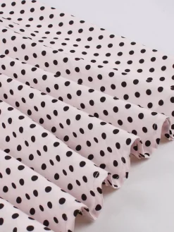 Best Retro Stage 1950s Polka Dots Swing Dress Pale Pink
