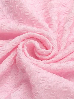 Discount Retro Stage Pale Pink 1950s Solid Ruched Swimsuit