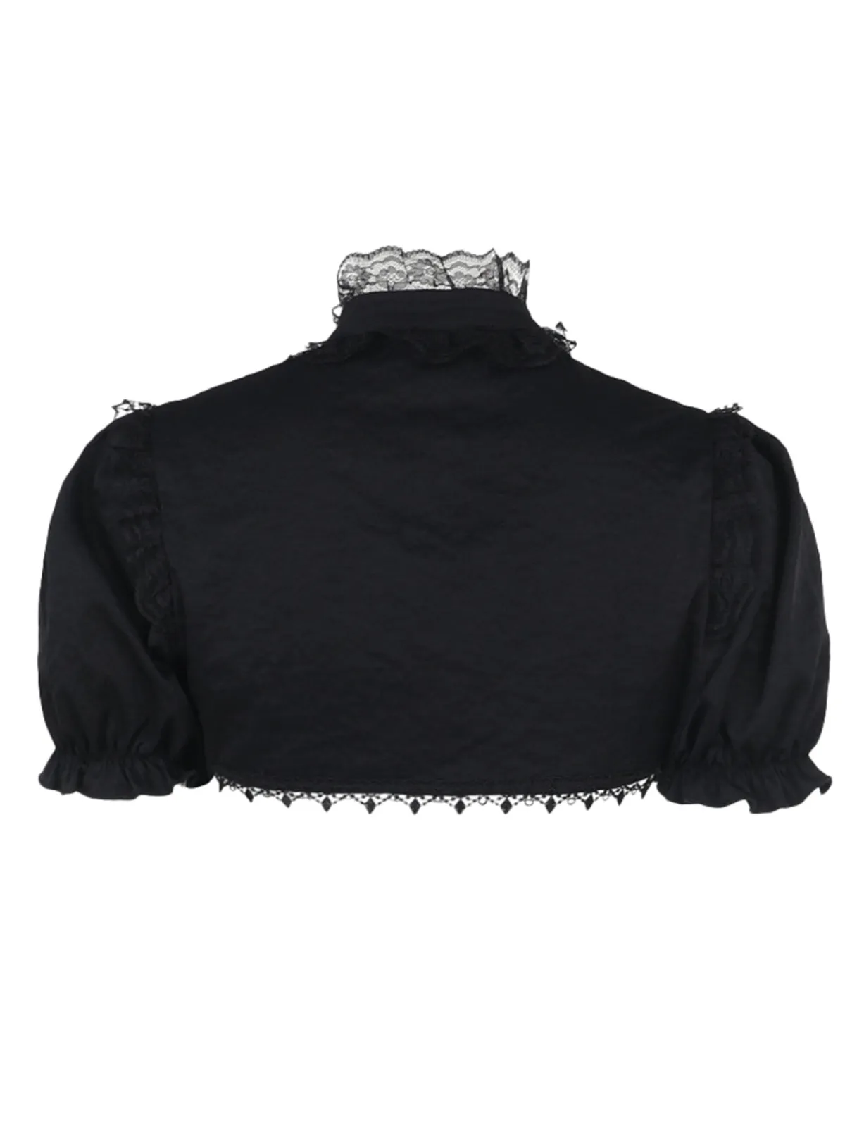 Fashion Retro Stage 2PCS 1980s Gothic Cape Cardigan & Floral Embroidered Dress Black & Blue