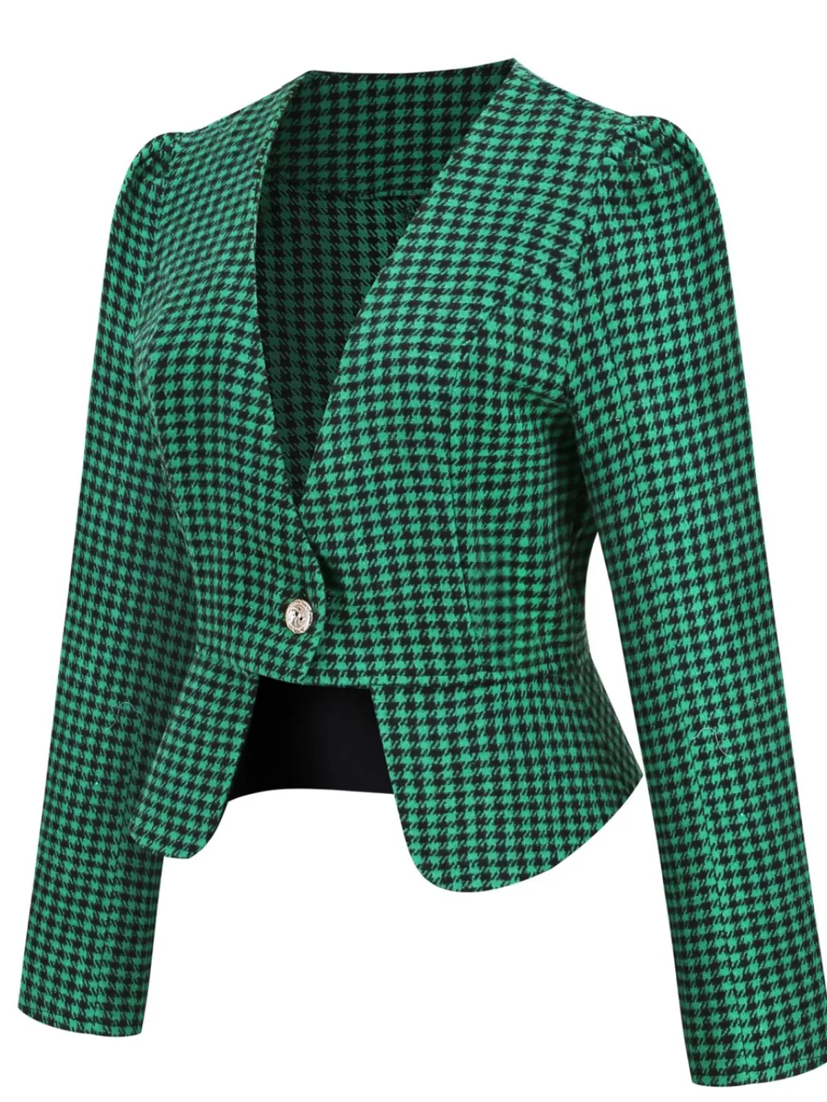 Clearance Retro Stage 2PCS Black Retro Plaid Blazer & Panel Skirt