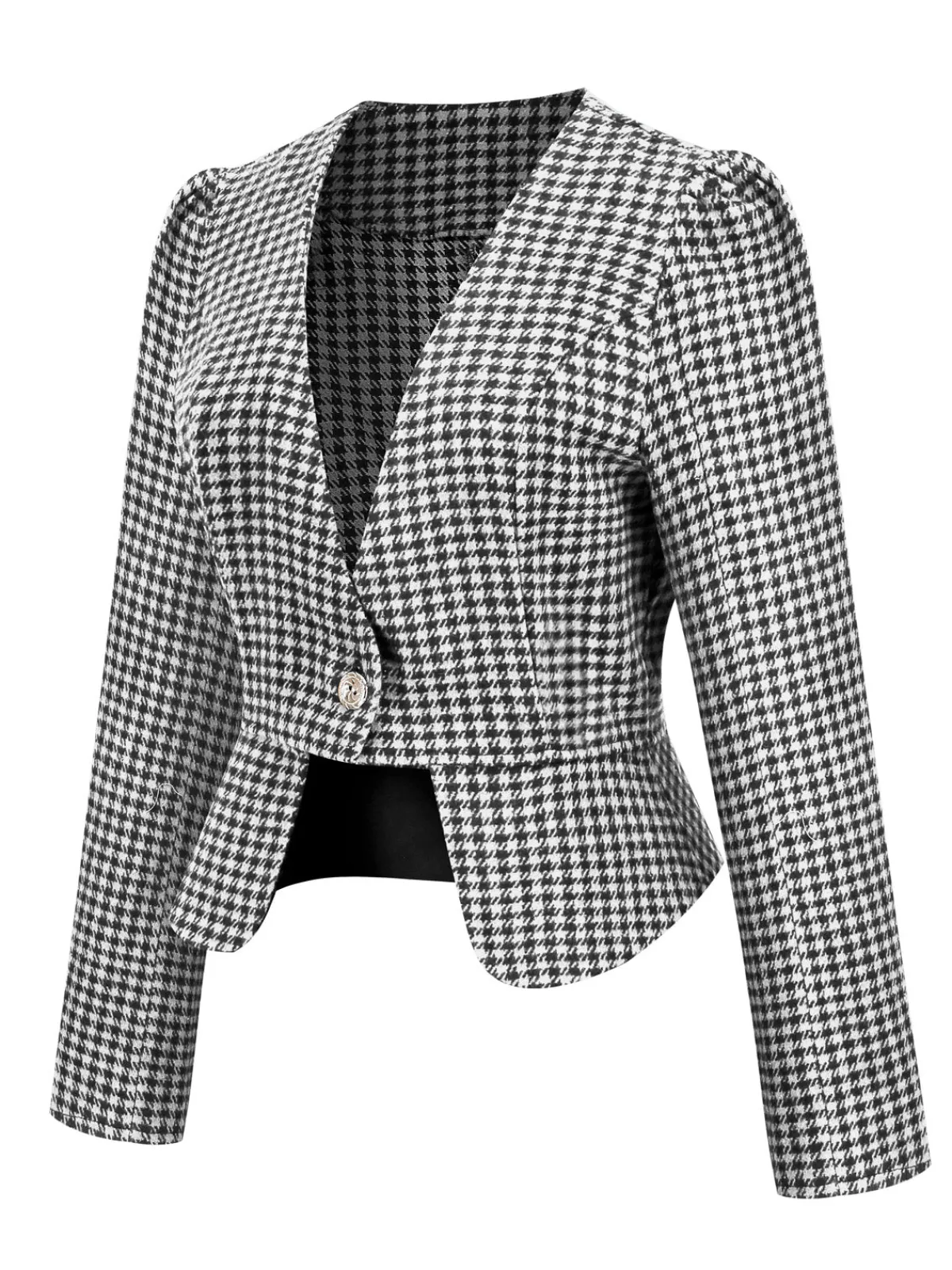 Clearance Retro Stage 2PCS Black Retro Plaid Blazer & Panel Skirt