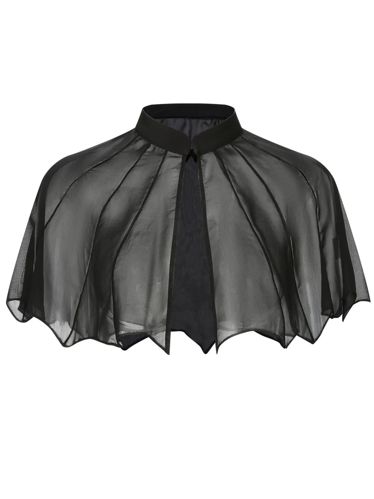 Online Retro Stage 2PCS 1950s Halloween Bat Mesh Dress & Sheer Cape Black
