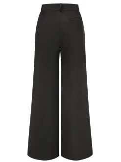 Discount Retro Stage 2PCS 1930s Halter Vest Top & Wide Leg Pants Black