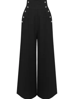 Fashion Retro Stage 2PCS 1930s Stripes Tie Collar Blouse & Suspender Pants Black