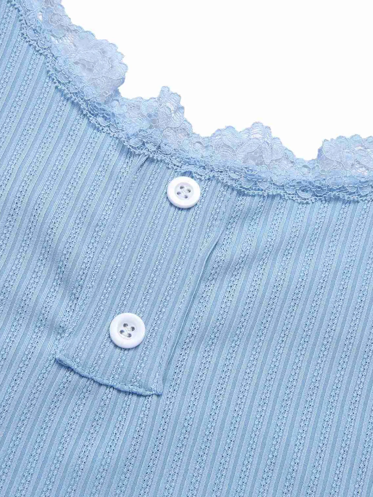Sale Retro Stage 2PCS 1950s Lace Patchwork Sleepwear Blue