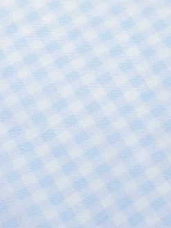 Hot Retro Stage 2PCS 1950s Plaids Swimsuit & Mesh Cover-Up Blue