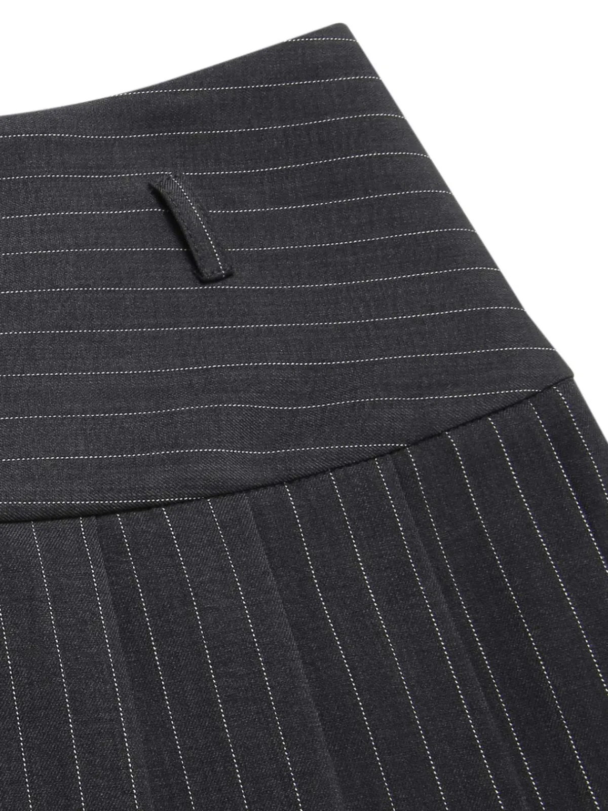 Best Retro Stage 2PCS Dark Gray 1960s Pinstripes Top & Pleated Skirt