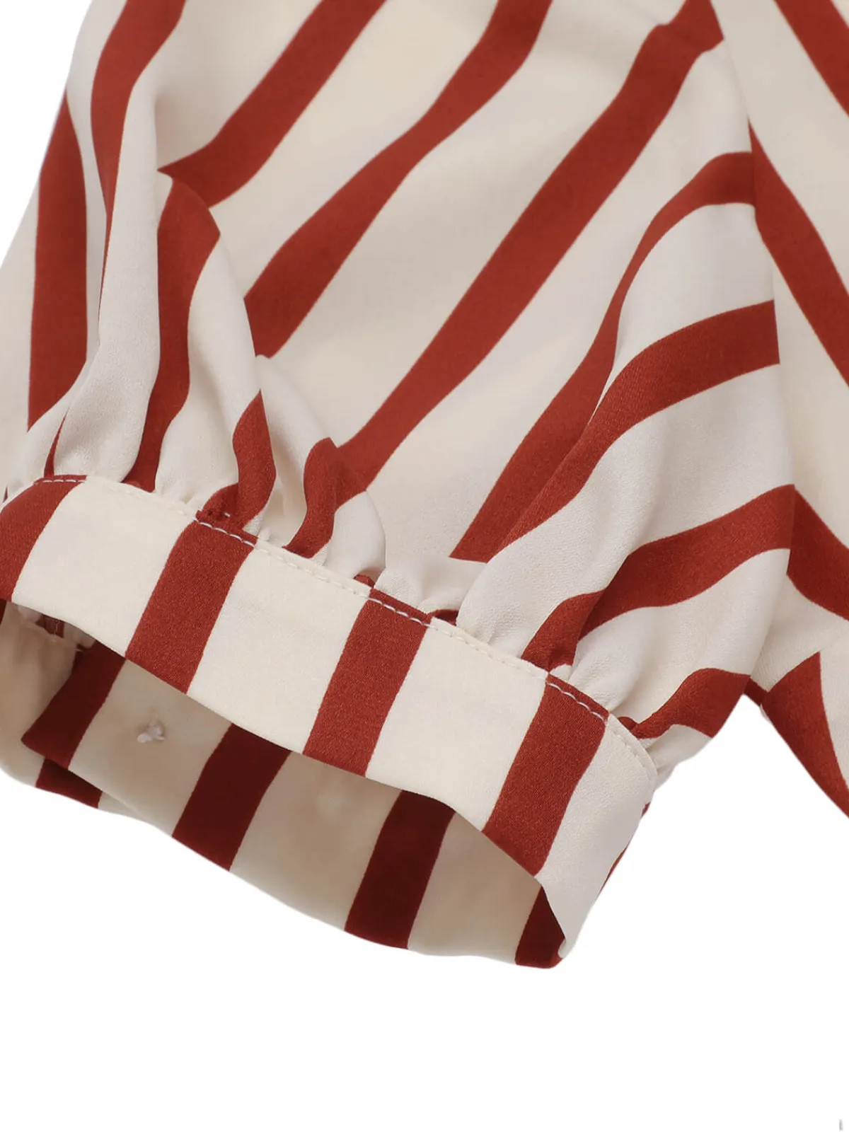 Outlet Retro Stage 2PCS Green 1950s Striped Blouse & Pleated Skirt