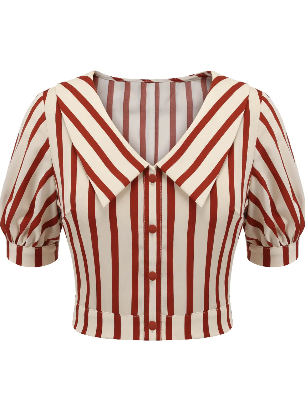 Outlet Retro Stage 2PCS Green 1950s Striped Blouse & Pleated Skirt