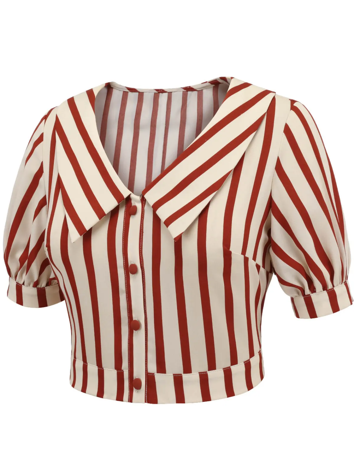 Outlet Retro Stage 2PCS Green 1950s Striped Blouse & Pleated Skirt
