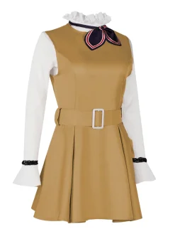 New Retro Stage 2PCS 1960s Ruffle Collar Megan's Costume Set Khaki