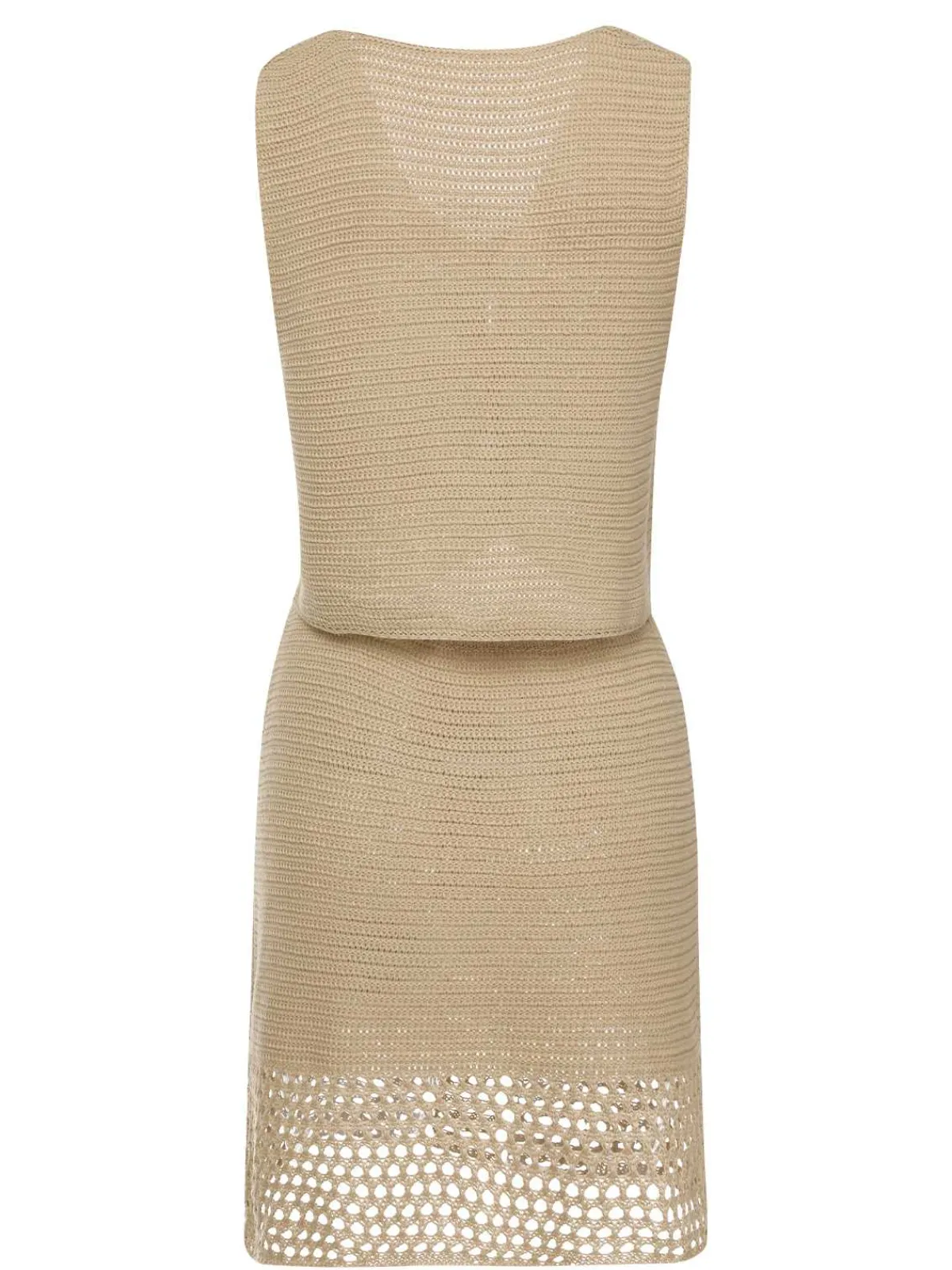 Online Retro Stage 2PCS Khaki 1960s V-Neck Solid Vest & Skirt Light Khaki