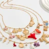 Outlet Retro Stage 3PCS Layered Beach Charm Necklace Set