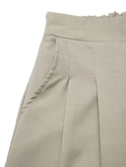 Online Retro Stage 2PCS 1950s Solid V-Neck Vest & Shorts Light Khaki