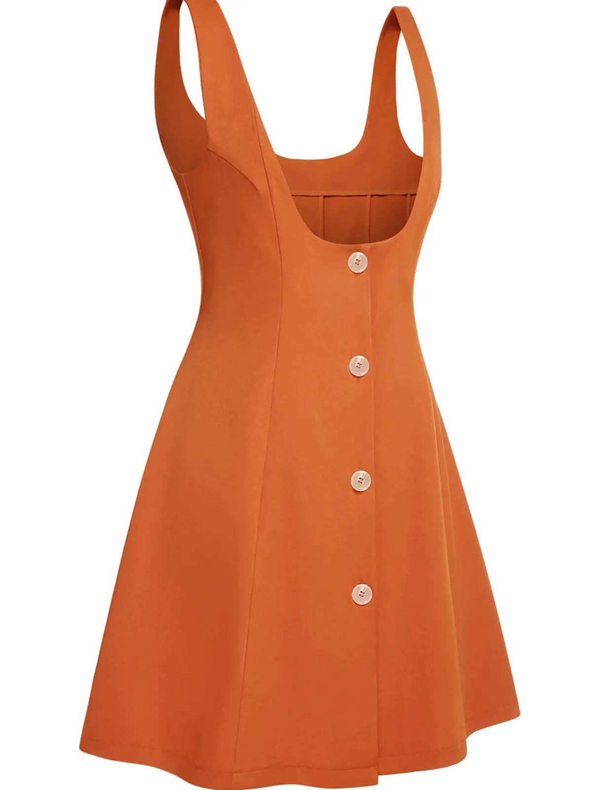 Hot Retro Stage 2PCS 1960s Floral Shirt & Skirt Orange
