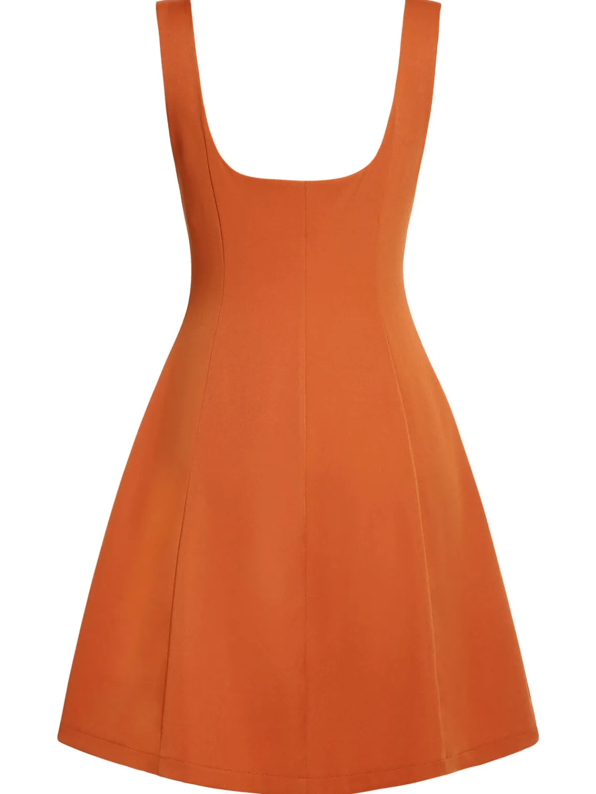Hot Retro Stage 2PCS 1960s Floral Shirt & Skirt Orange