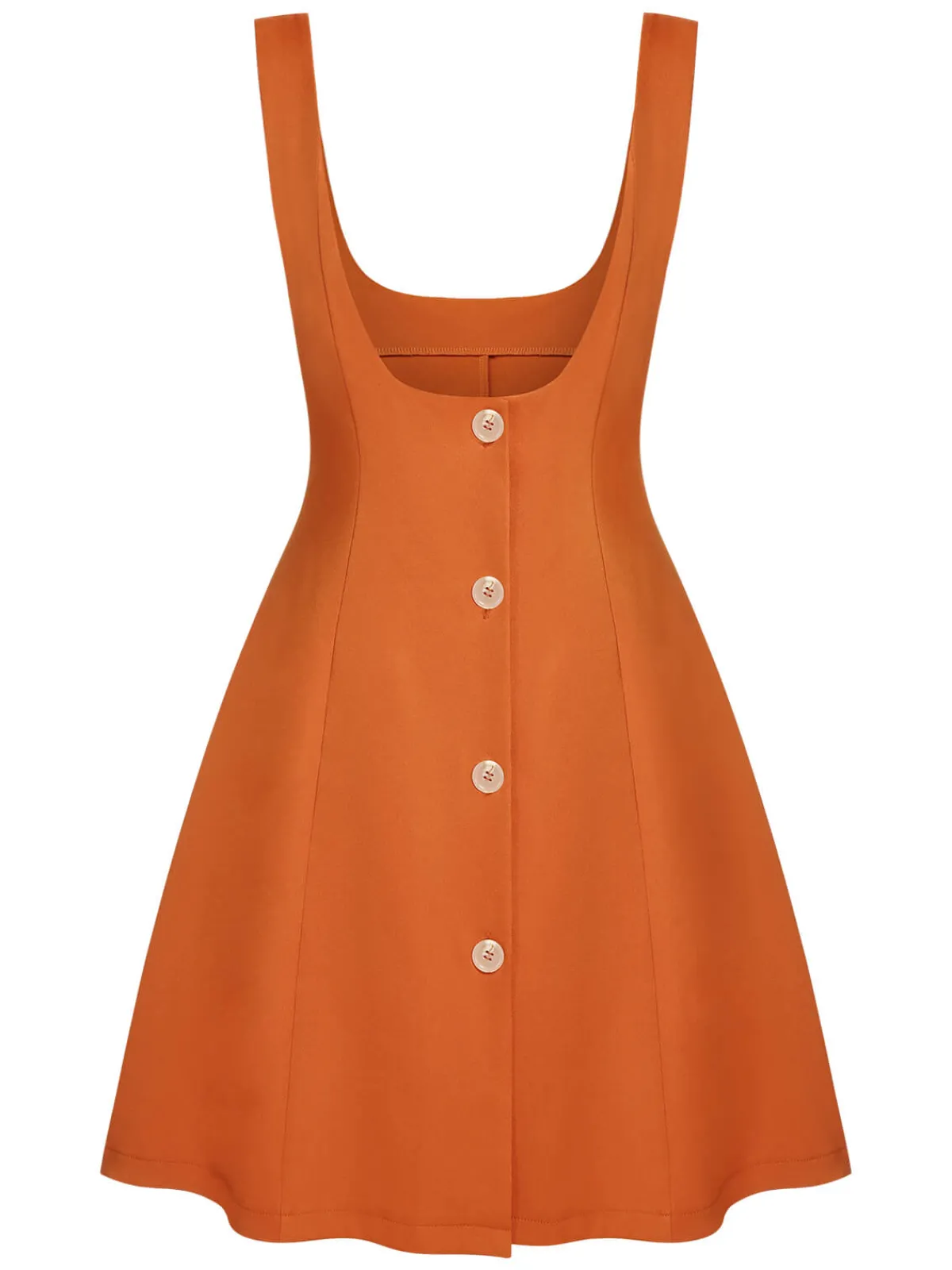 Hot Retro Stage 2PCS 1960s Floral Shirt & Skirt Orange