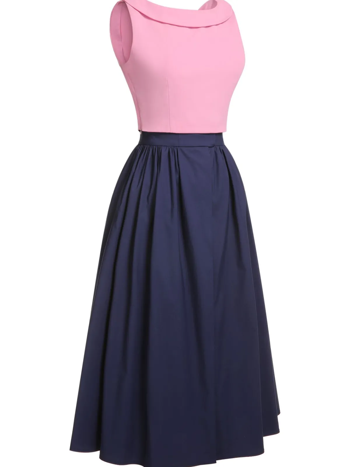 Discount Retro Stage 3PCS Pink 1960s Bow Blouse & Spaghetti Dress & Umbrella Skirt Pale Pink