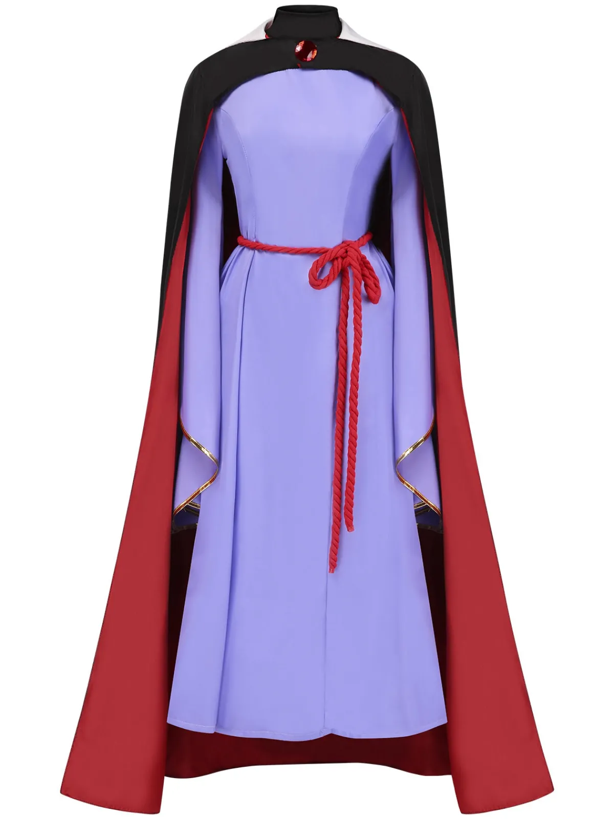 Outlet Retro Stage 2PCS 1940s Evil Queen Dress & Long Cloak Purple