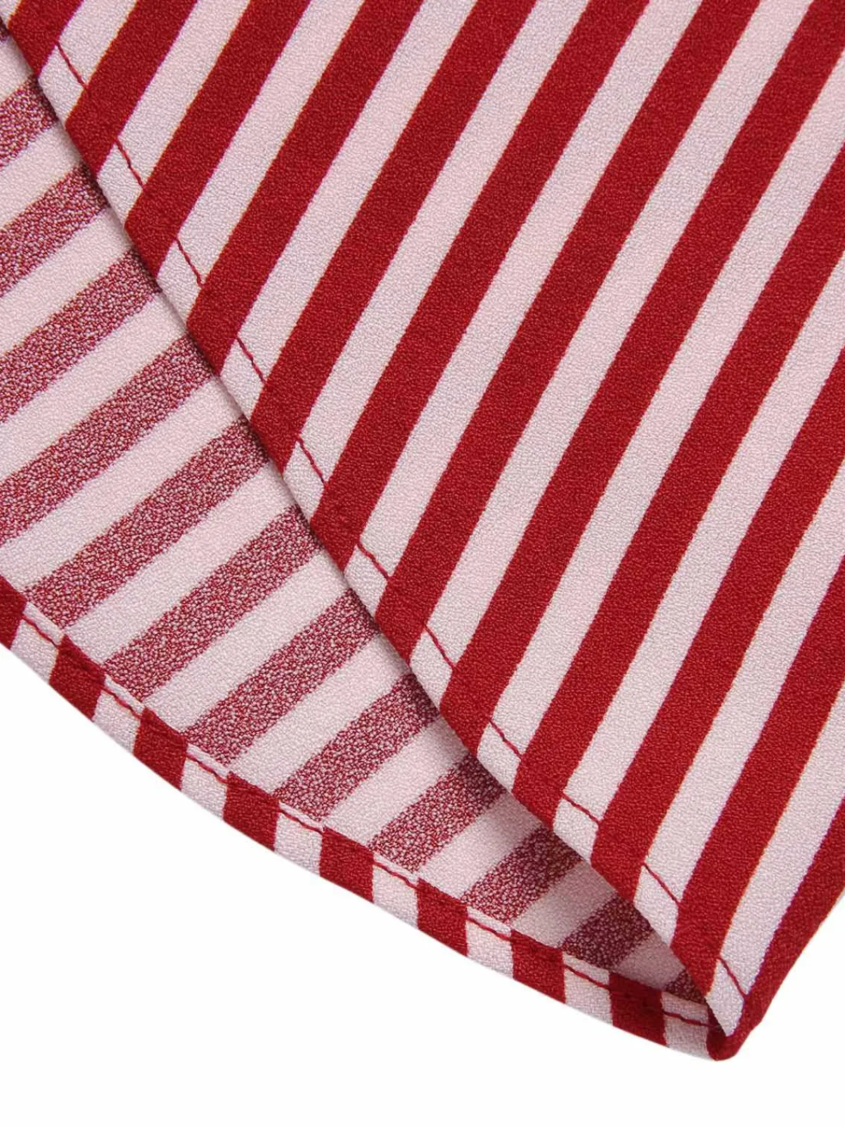 Sale Retro Stage 2PCS 1940s Lapel Top & Stripes Skirt Red