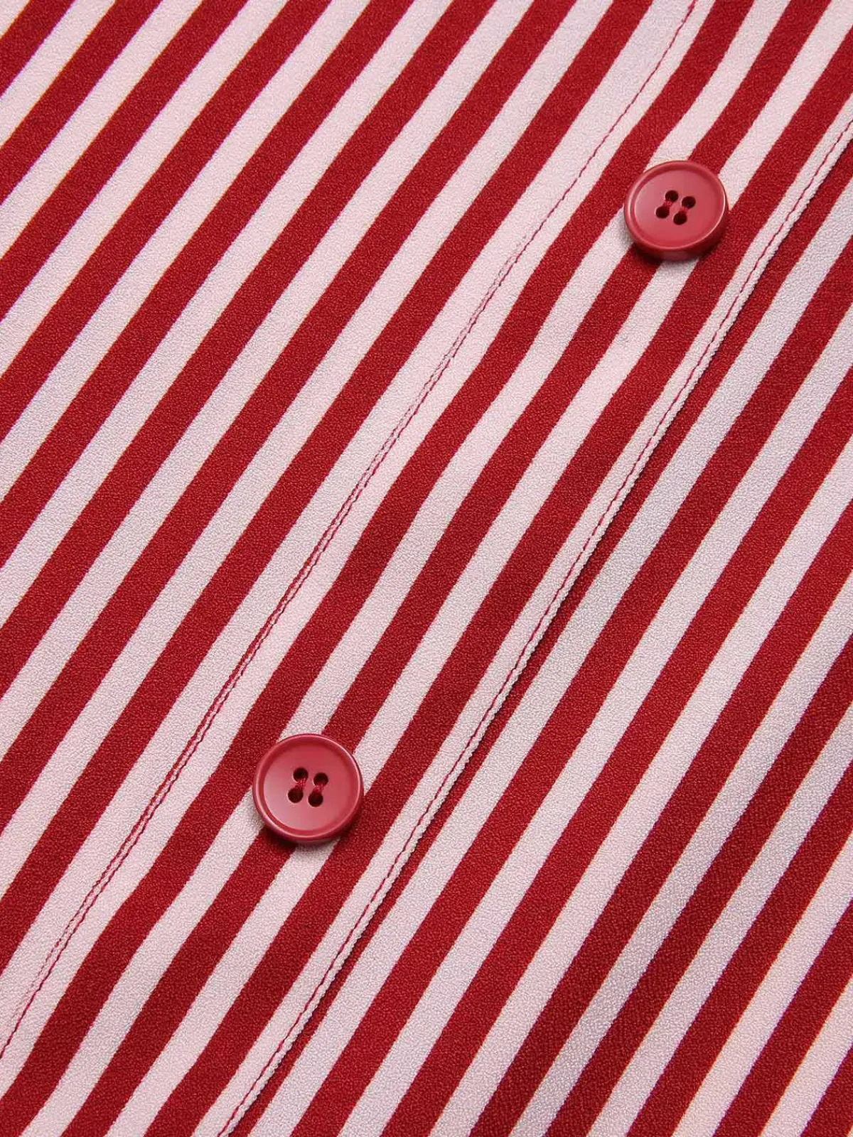 Sale Retro Stage 2PCS 1940s Lapel Top & Stripes Skirt Red