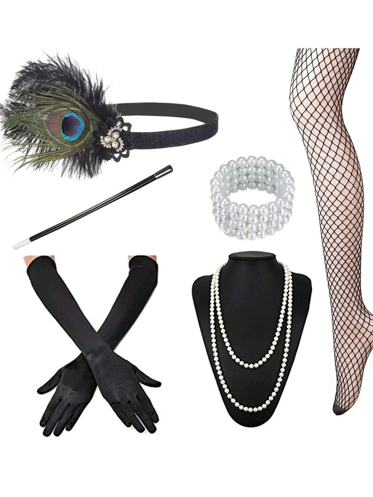 Hot Retro Stage 6Pcs 1920s Accessories Set