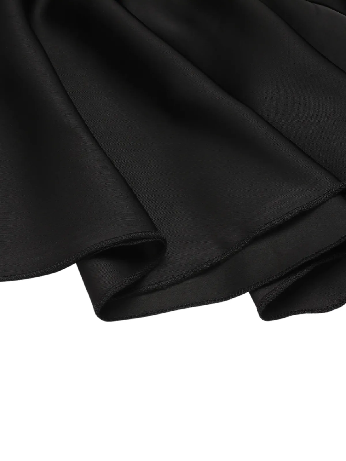 Hot Retro Stage 2PCS 1950s Black Solid Blouse & Suspender Skirt Black & White