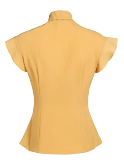 Outlet Retro Stage 2PCS 1950s Blouse Top & Suspender Pants Yellow Gray