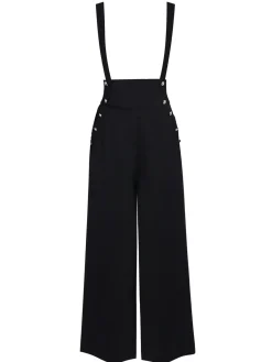 Clearance Retro Stage 2PCS 1950s Candy Tie-Up Blouse & Black Suspender Pants Pink & Black