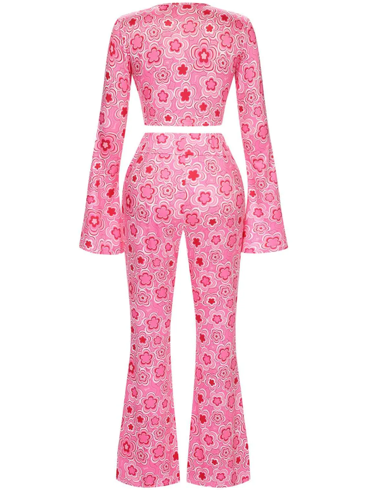 Hot Retro Stage 3PCS 1970s Flare Sleeve Disco Hippie Costume Set