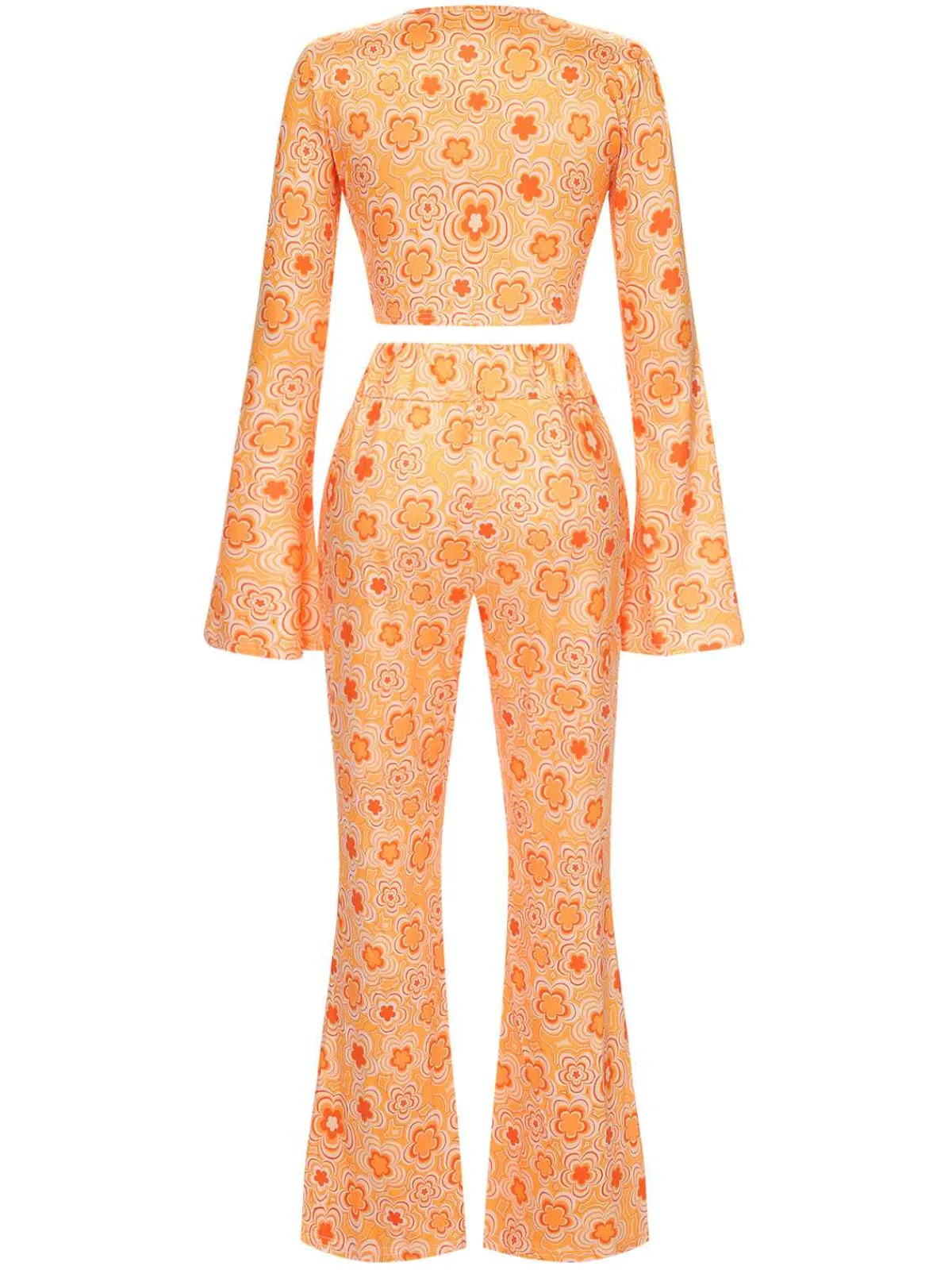 Hot Retro Stage 3PCS 1970s Flare Sleeve Disco Hippie Costume Set