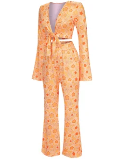 Best Retro Stage 3PCS 1970s Flare Sleeve Disco Hippie Costume Set