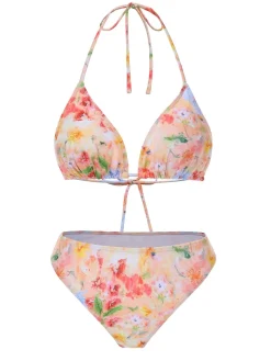 Clearance Retro Stage 4PCS 1950s Swimsuit Dress Set Floral