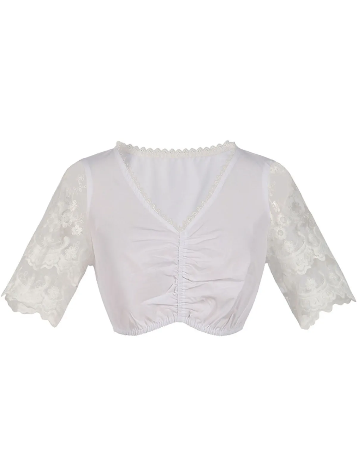 Online Retro Stage 2PCS 1950s Oktoberfest White Top & Black Dress & Apron Green