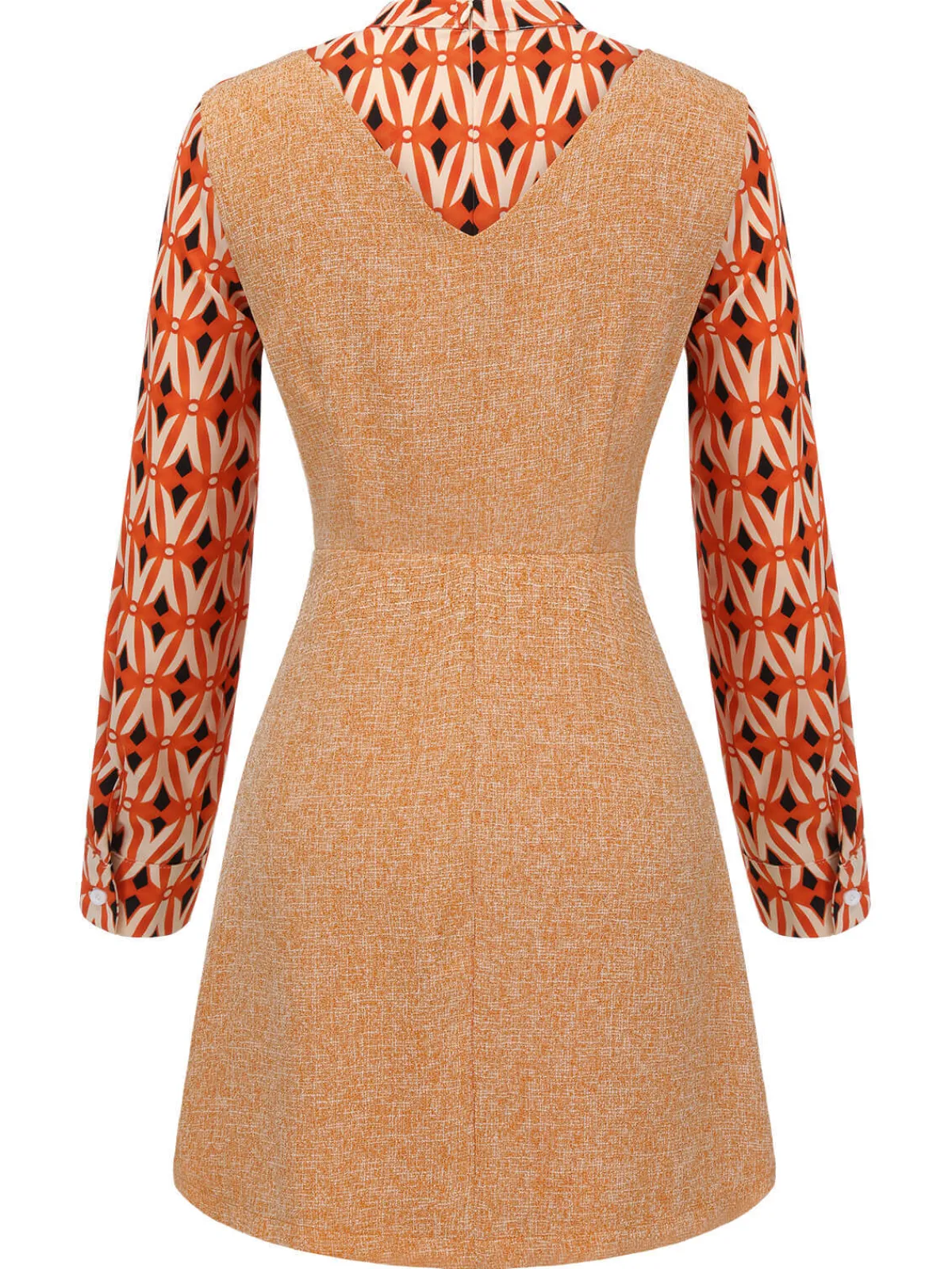 Outlet Retro Stage 2PCS 1960s Blouse & Tweed Mini Dress Orange