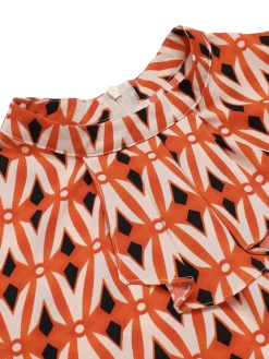 Outlet Retro Stage 2PCS 1960s Blouse & Tweed Mini Dress Orange