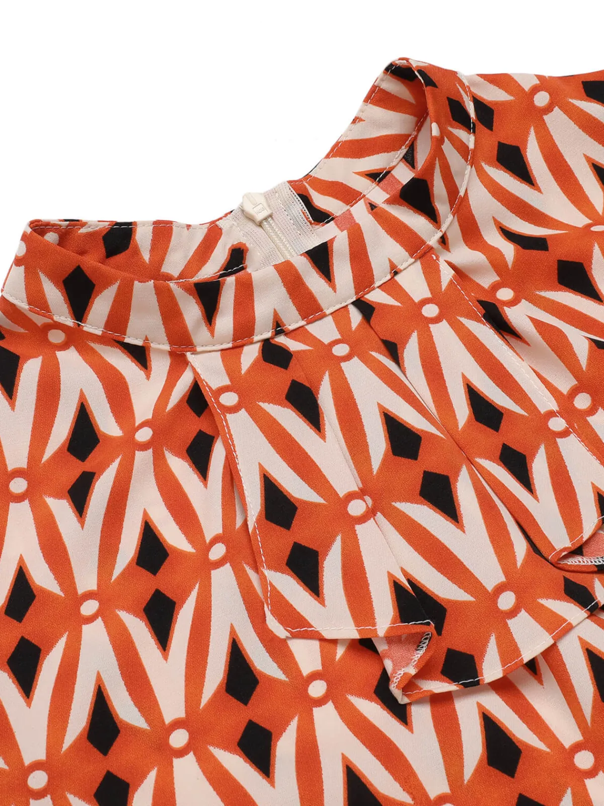 Outlet Retro Stage 2PCS 1960s Blouse & Tweed Mini Dress Orange
