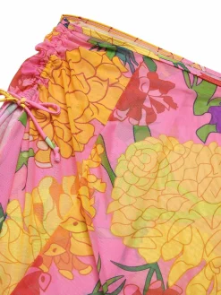 Clearance Retro Stage 3PCS 1970s Floral Swimsuit Set Pink