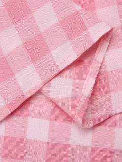 Best Retro Stage 2PCS 1950s Pink Plaid Skirt & Romper With Belt White & Pink