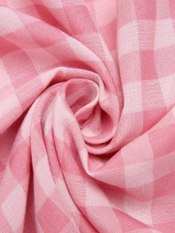 Best Retro Stage 2PCS 1950s Pink Plaid Skirt & Romper With Belt White & Pink