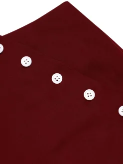 Clearance Retro Stage 2PCS 1950s Polka Dot Blouse & Burgundy Pants Red